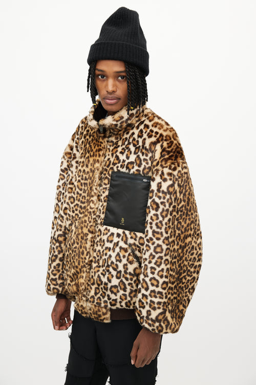 R13 Brown & Black Oversized Reversible Jacket