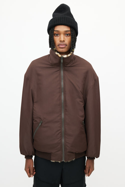 R13 Brown & Black Oversized Reversible Jacket