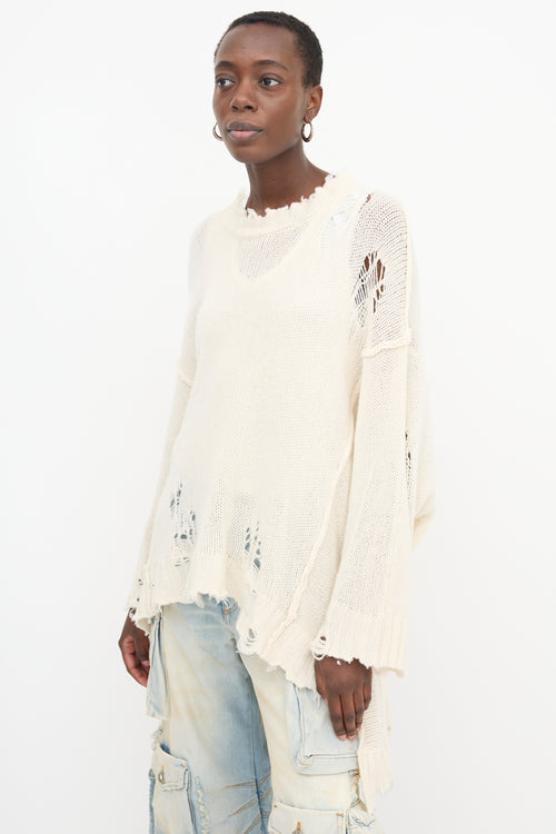 R13 Cashmere Patti Distressed Sweater