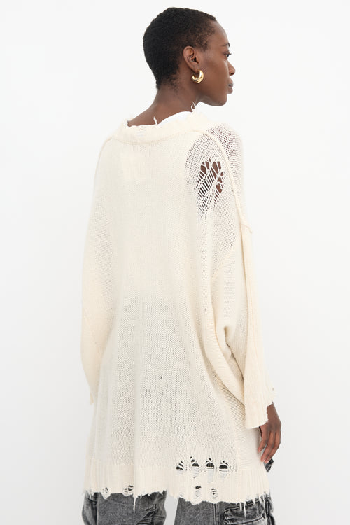 R13 Cashmere Patti Distressed Sweater