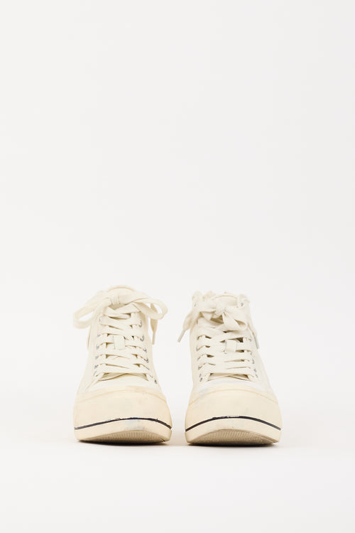 R13 Cream Canvas & Rubber Kurt Platform Sneaker