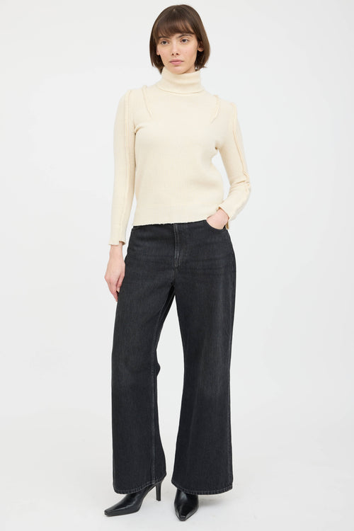 R13 Wool Knit Panelled Ribbed Sweater