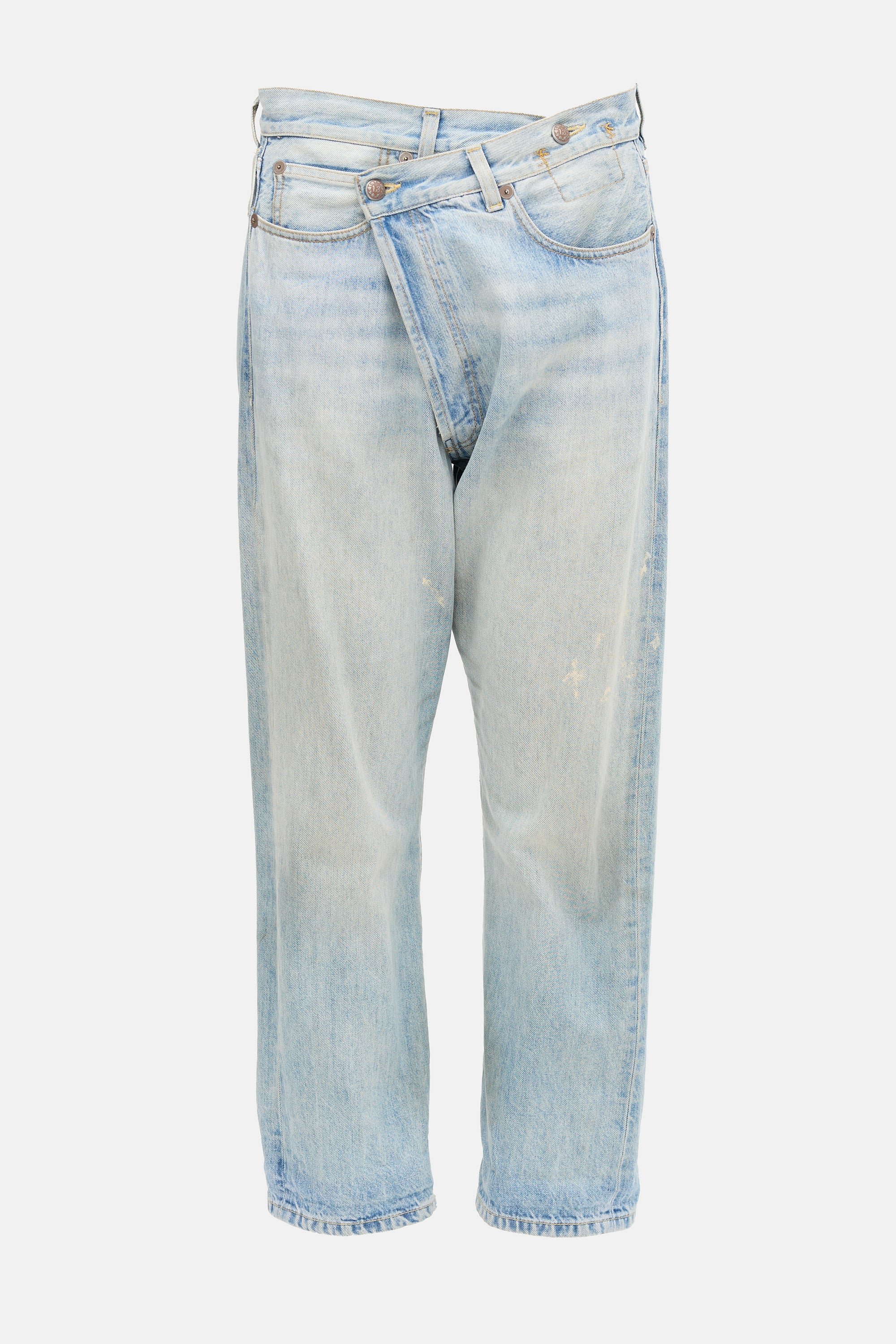 R13 Distressed Cross Over Jeans