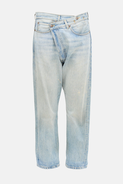 R13 Distressed Cross Over Jeans