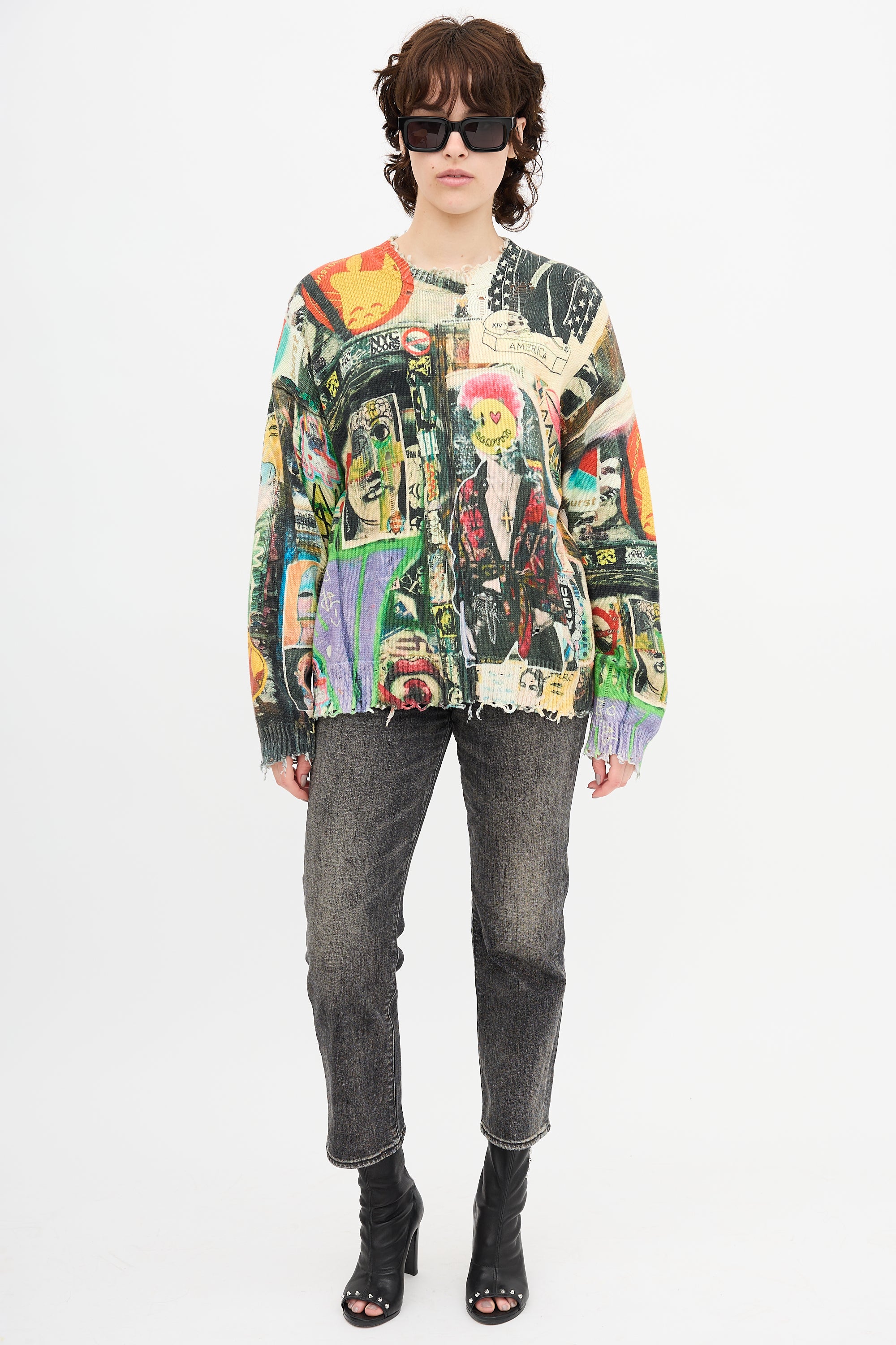 R13 Graffiti Printed Sweater