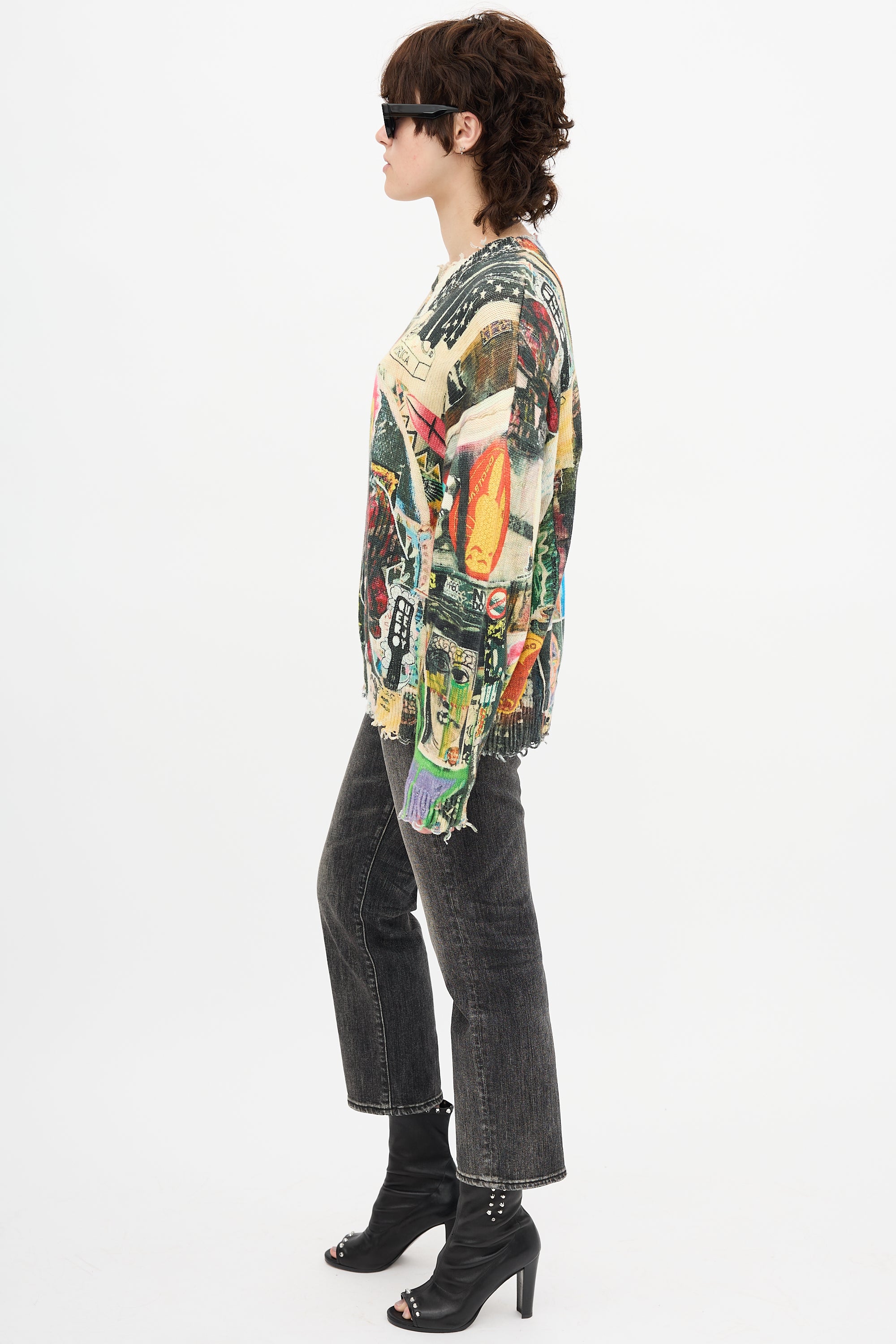 R13 Graffiti Printed Sweater