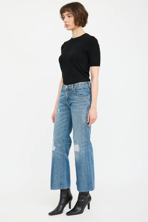 R13 Flared Distressed Jane Jeans