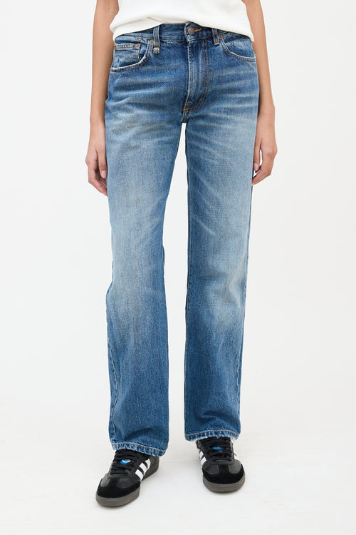 R13 Medium Wash Alice Straight Leg Jeans