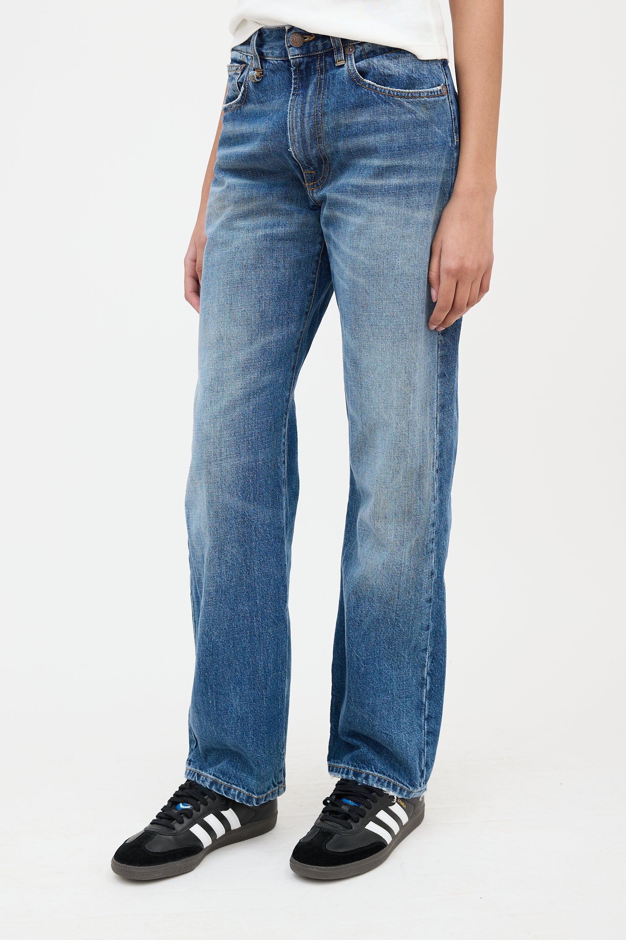 R13 Medium Wash Alice Straight Leg Jeans
