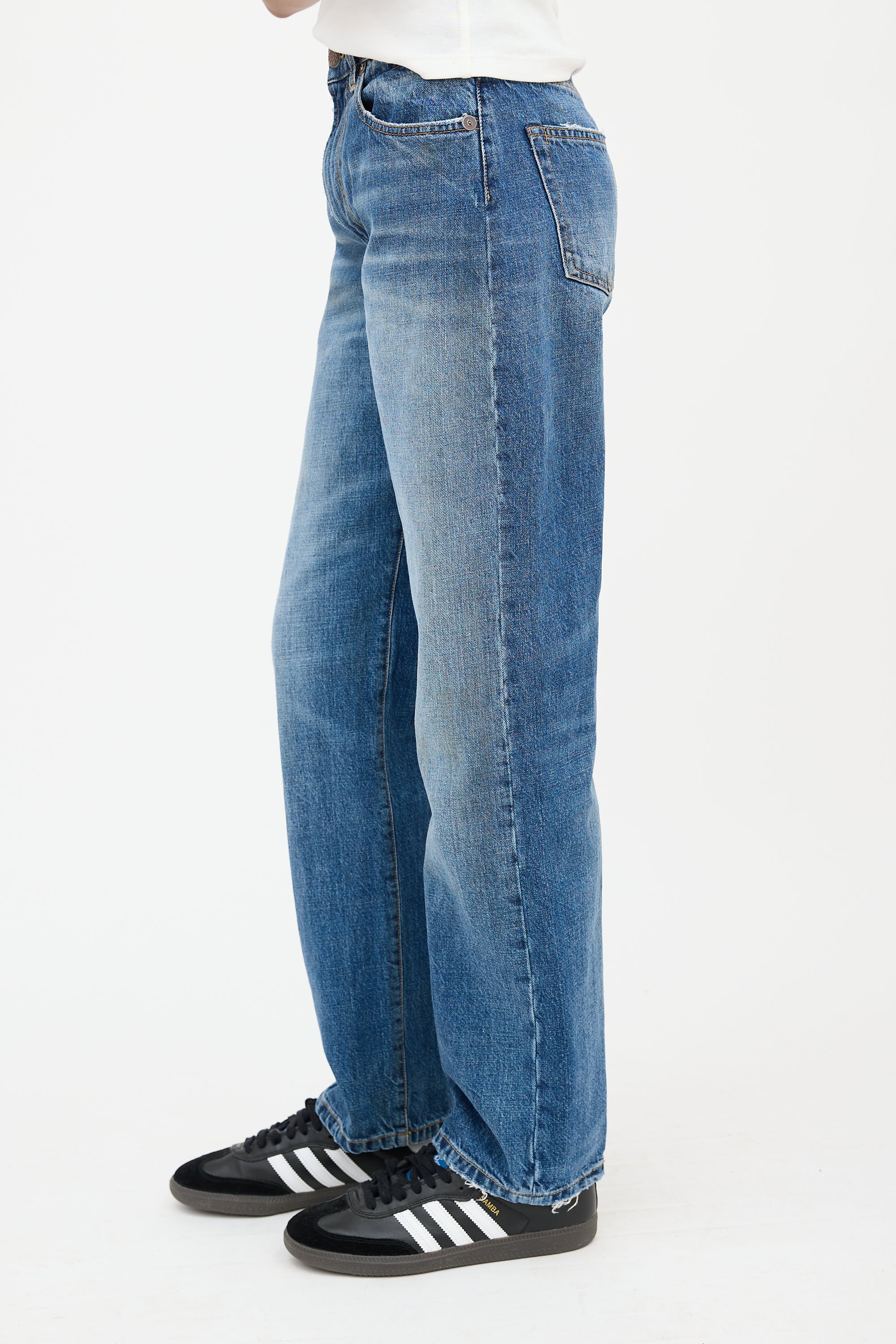 R13 Medium Wash Alice Straight Leg Jeans