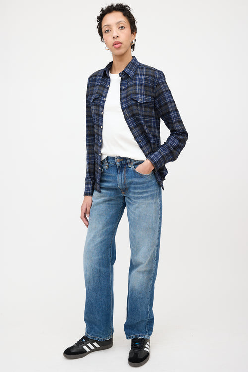 R13 Medium Wash Alice Straight Leg Jeans