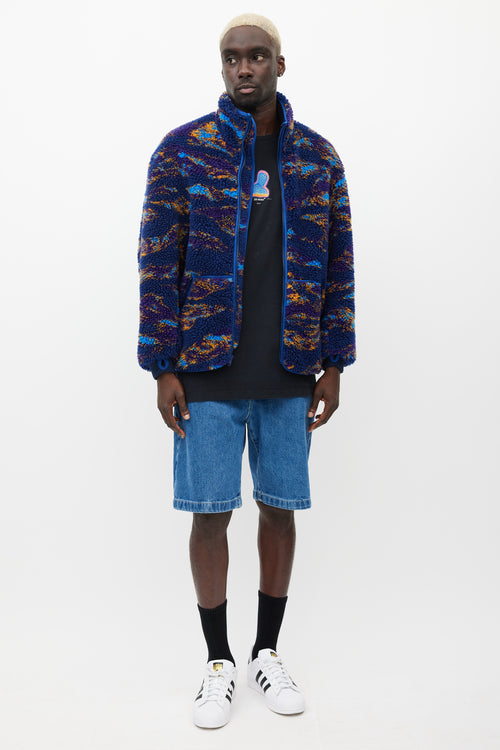 R13 Navy & Multicolour Fleece Jacket