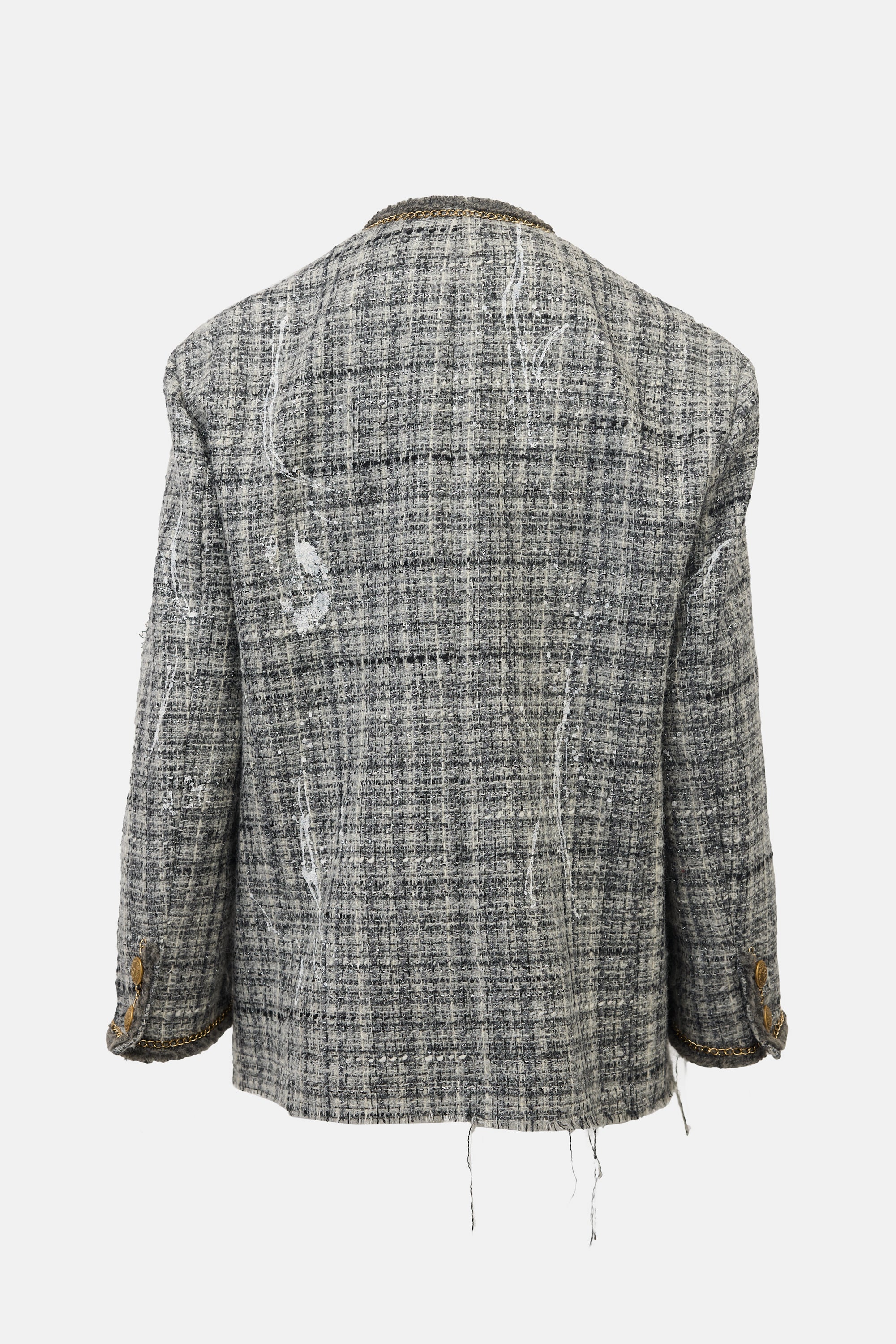 R13 Paint Splatter Oversized Tweed Blazer