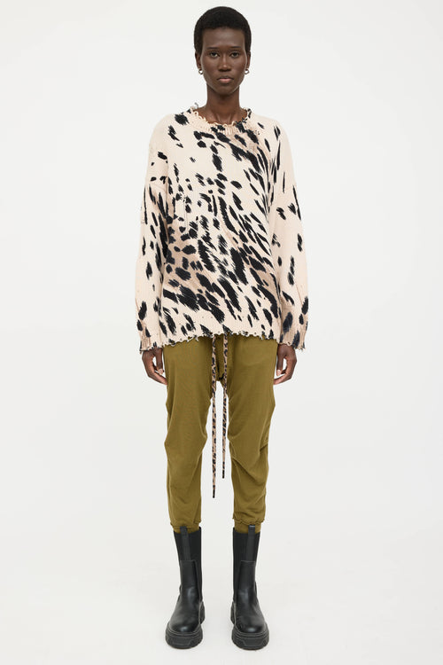 R13 Distressed Pattern Knit Sweater