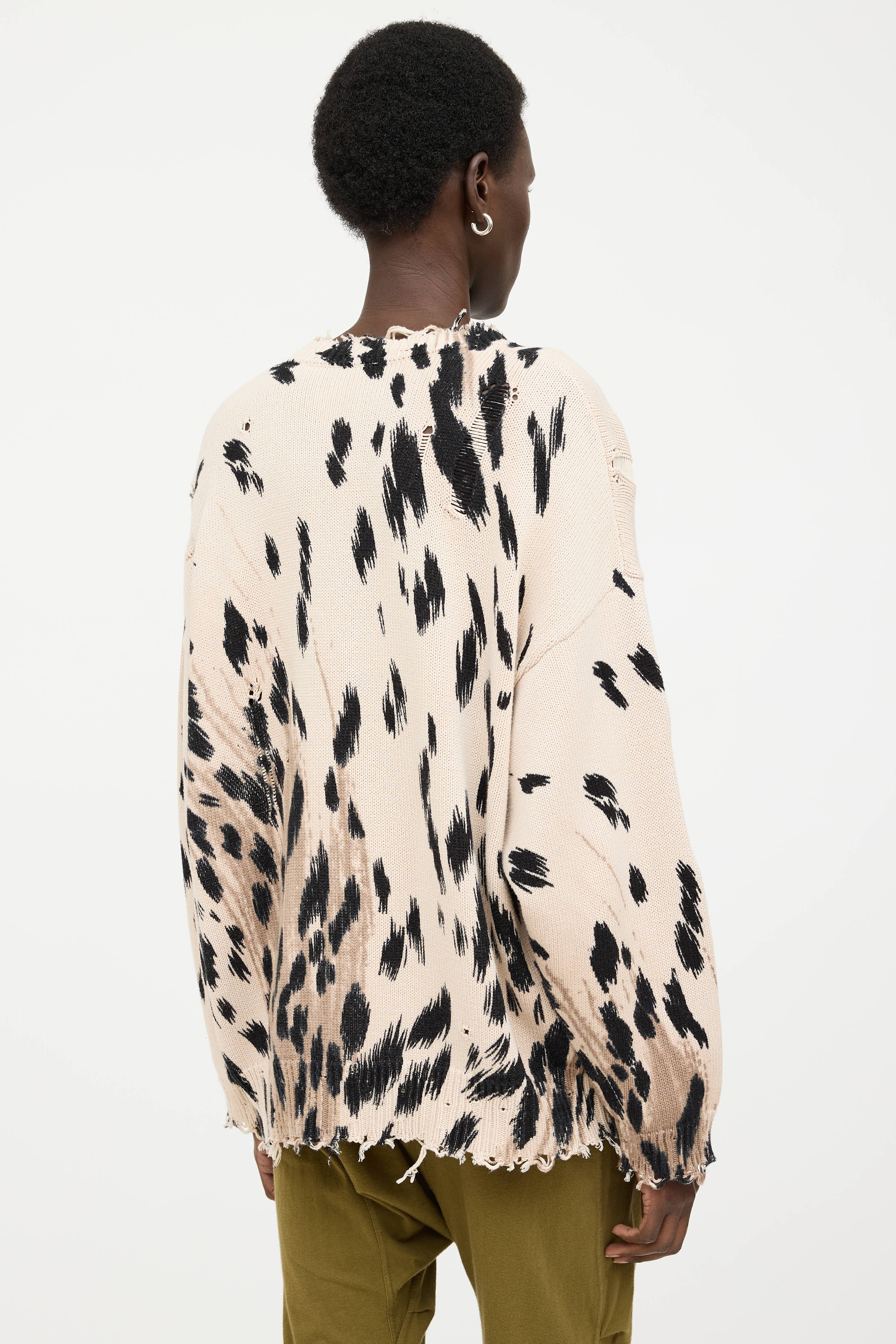 R13 Distressed Pattern Knit Sweater