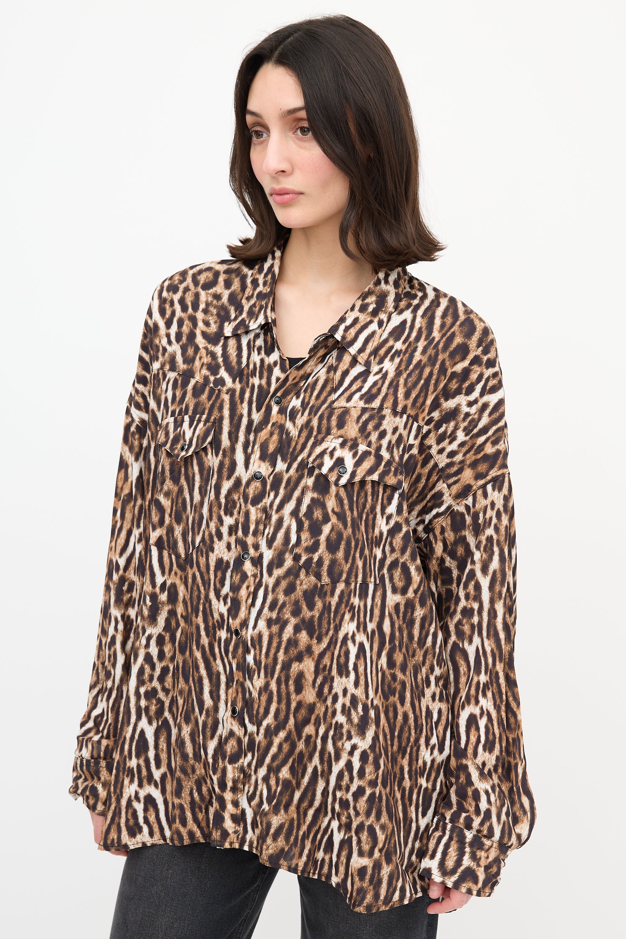 R13 Printed Oversized Cowboy Shirt