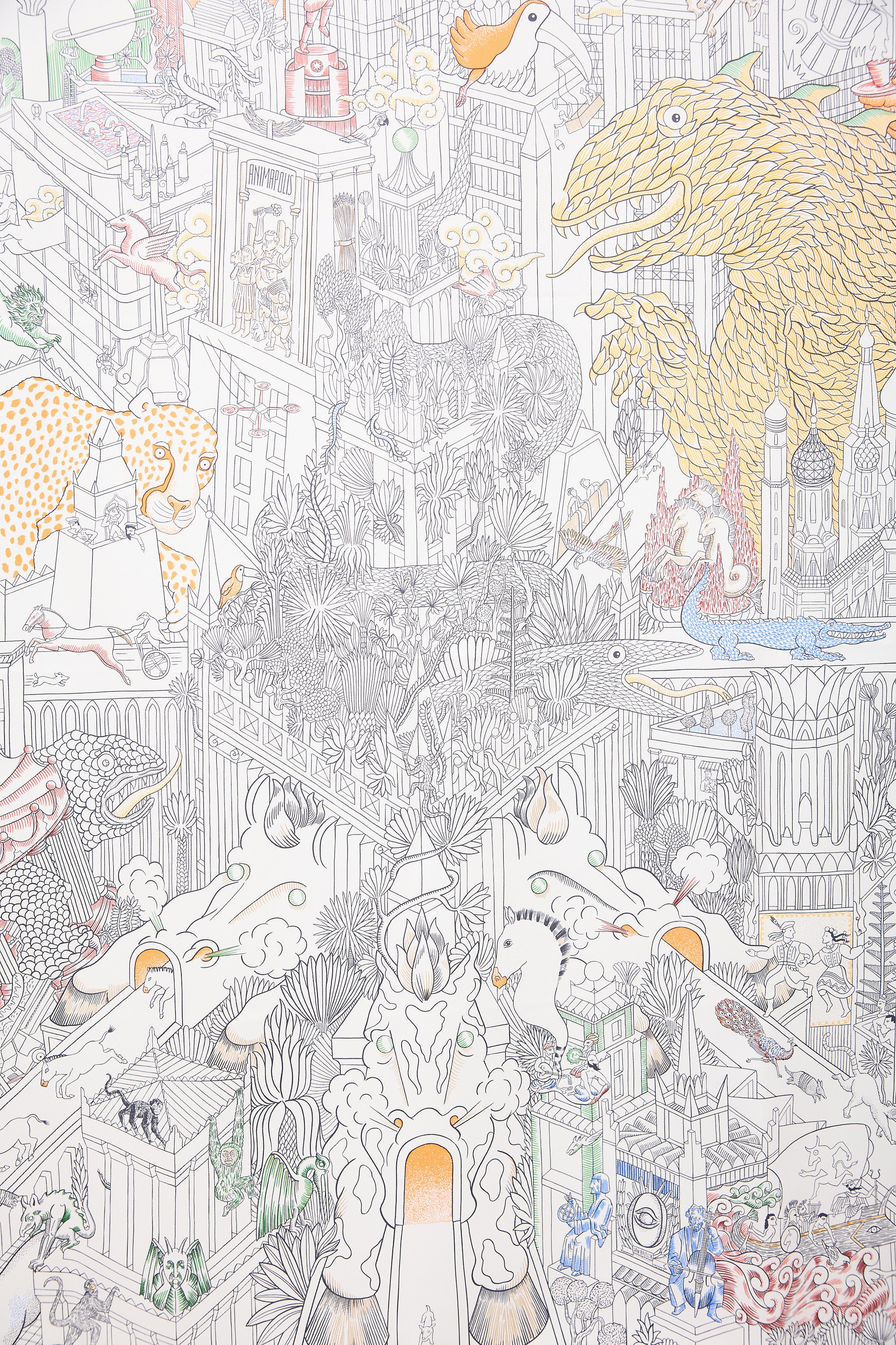 Hermès Silk Animapolis 90 Scarf