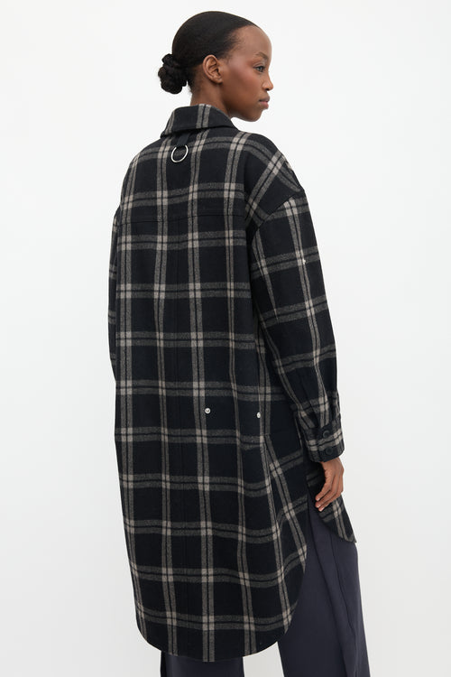 Tibi Wool Plaid Oversized Shirt Jacket