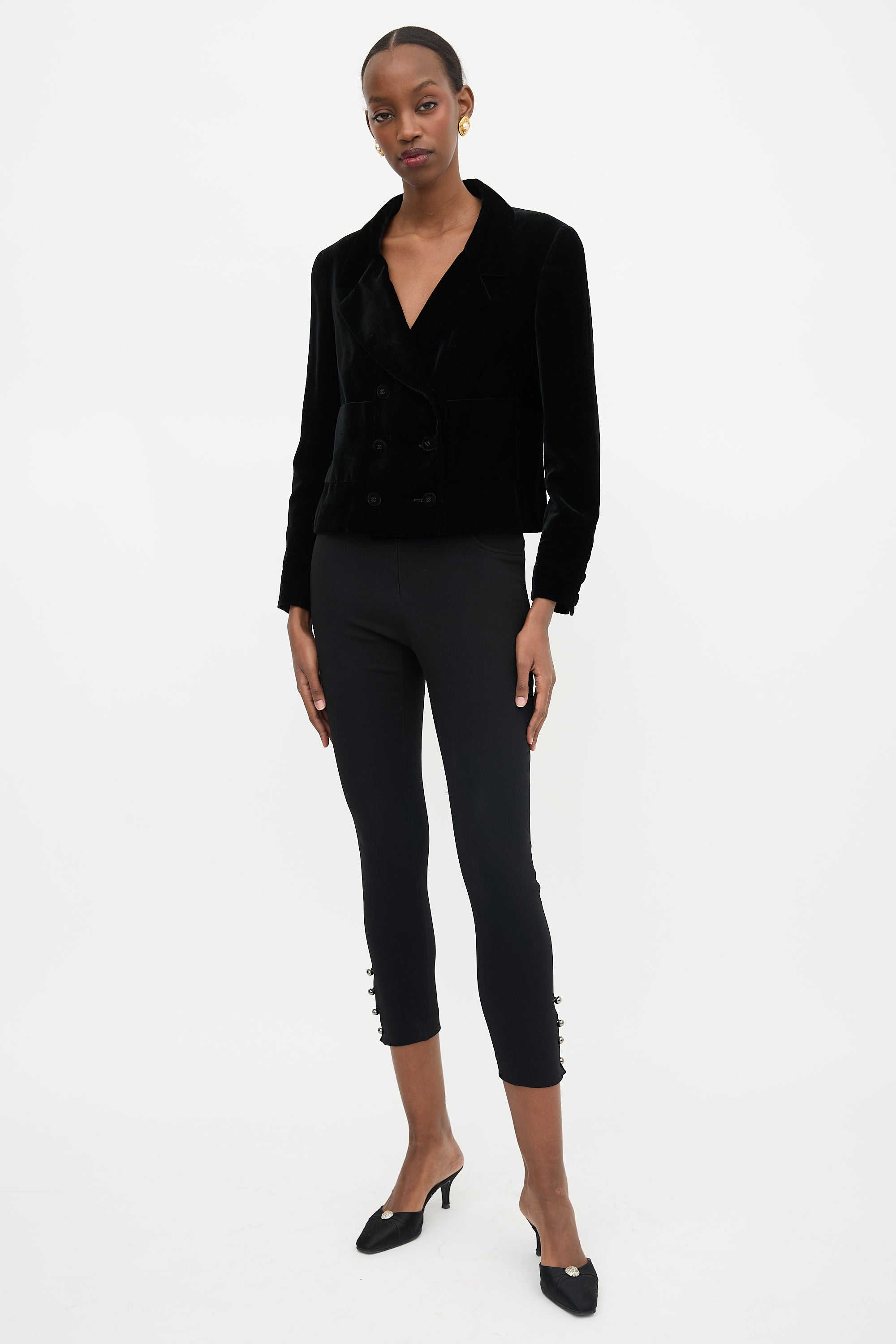 Chanel Silk Slim Leg Trouser