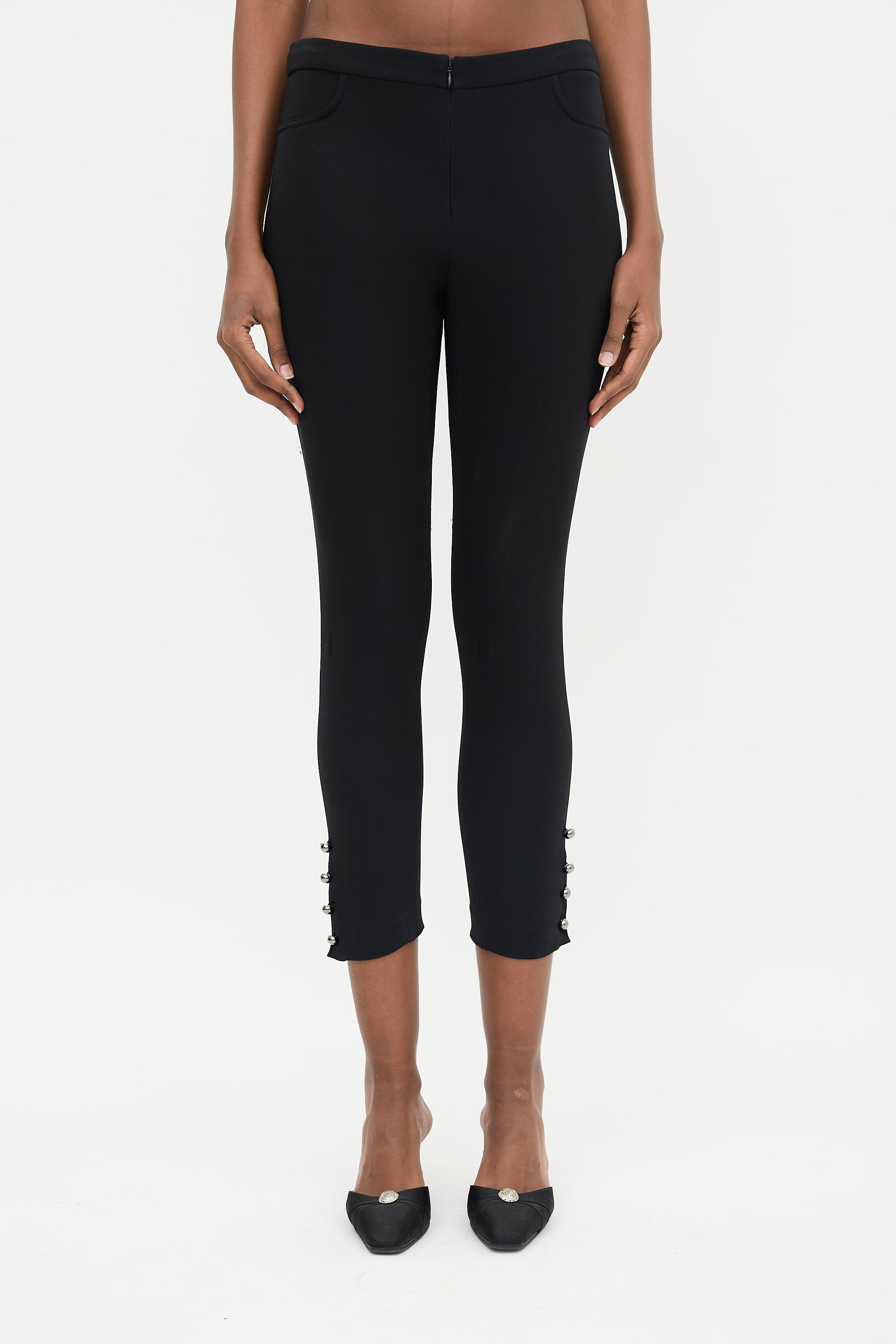 Chanel Silk Slim Leg Trouser