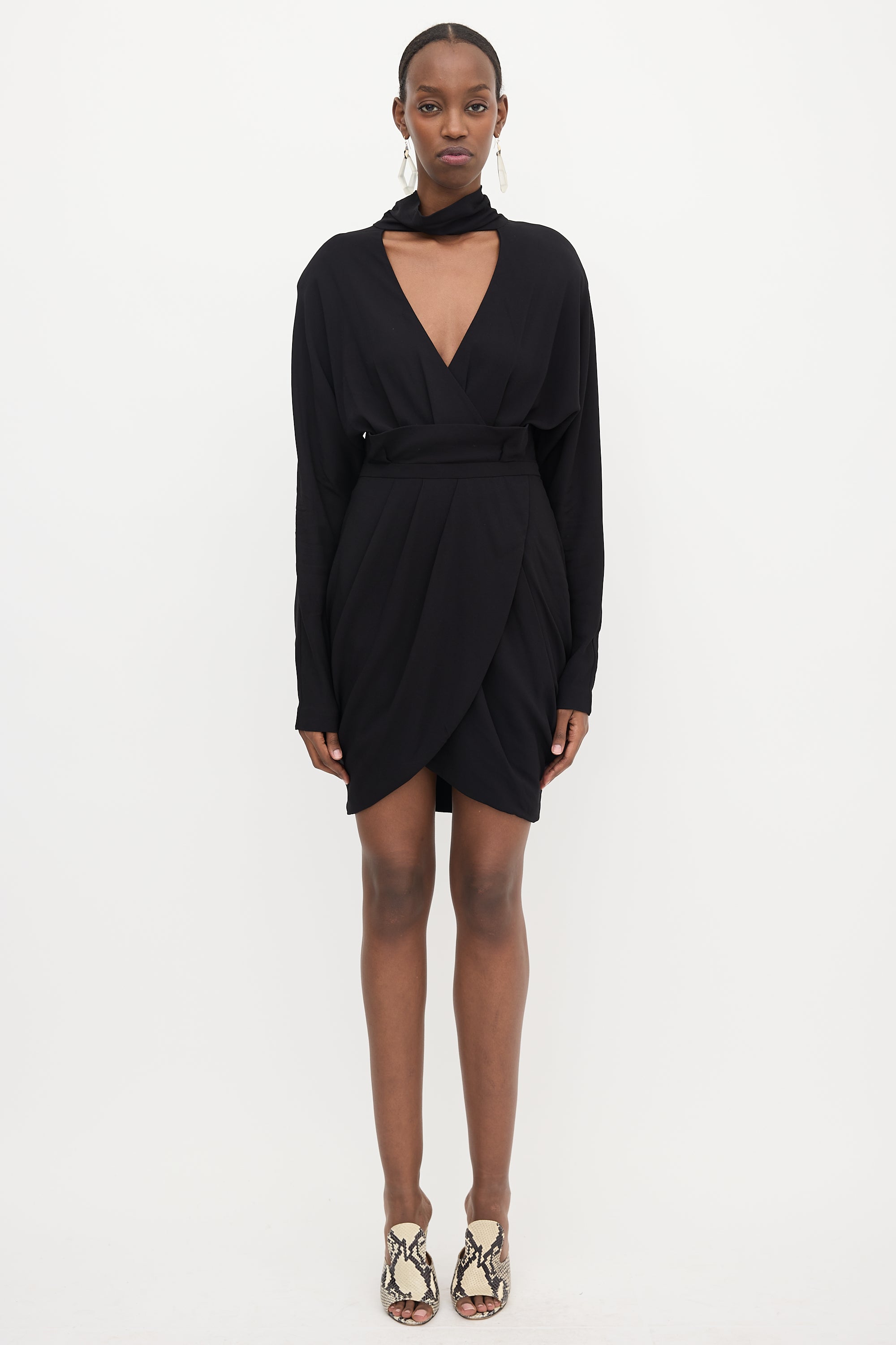 Versace Crepe Cut Out Dress