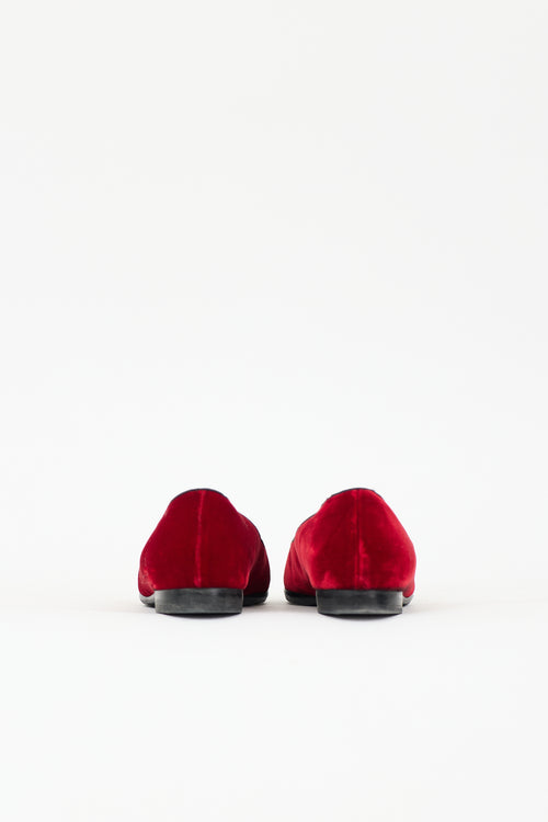 Rene Caovilla Velvet Crystal Loafer