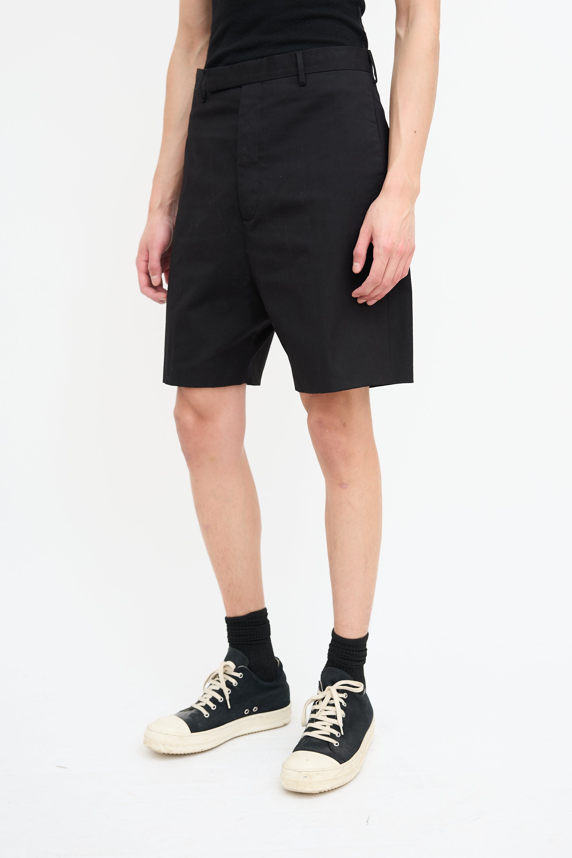 Rick Owens Black Trouser Shorts