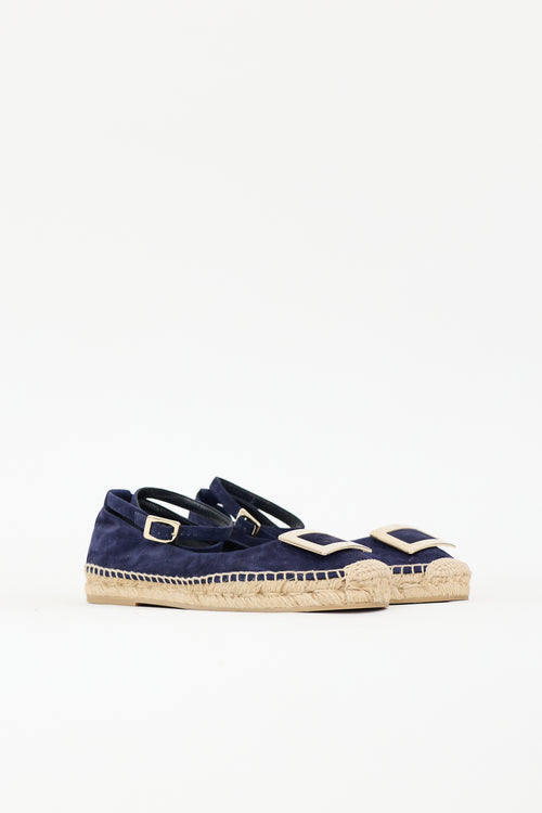 Roger Vivier Suede Espadrille Flat