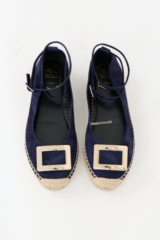 Roger Vivier Suede Espadrille Flat