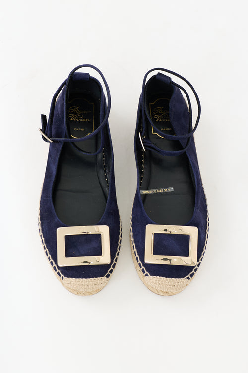 Roger Vivier Suede Espadrille Flat