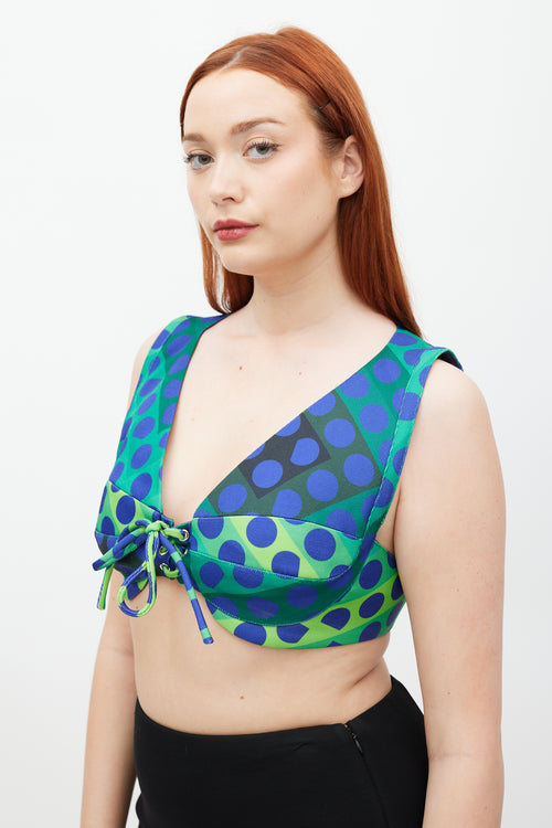 Rabanne Blue & Multicolour Polka Dot Top