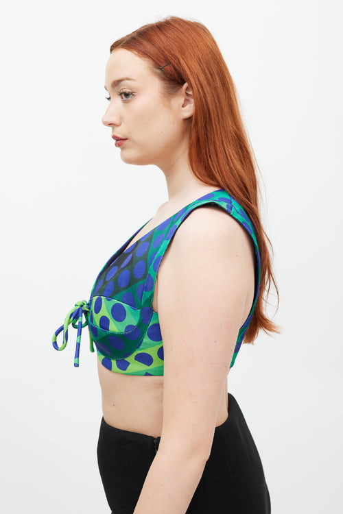 Rabanne Blue & Multicolour Polka Dot Top