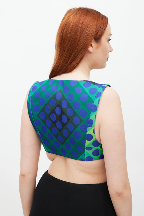 Rabanne Blue & Multicolour Polka Dot Top