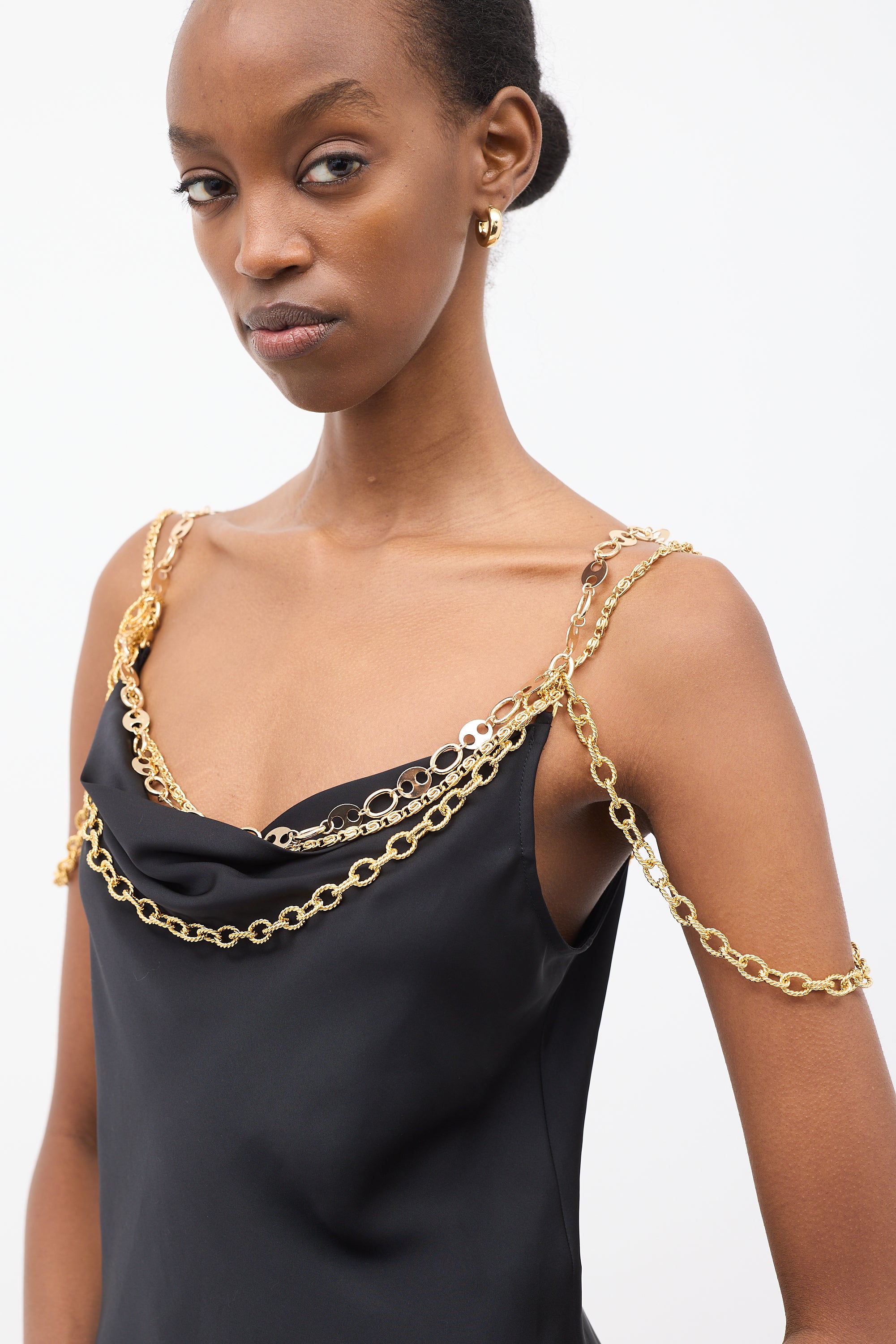 Rabanne Black Satin Chain Top