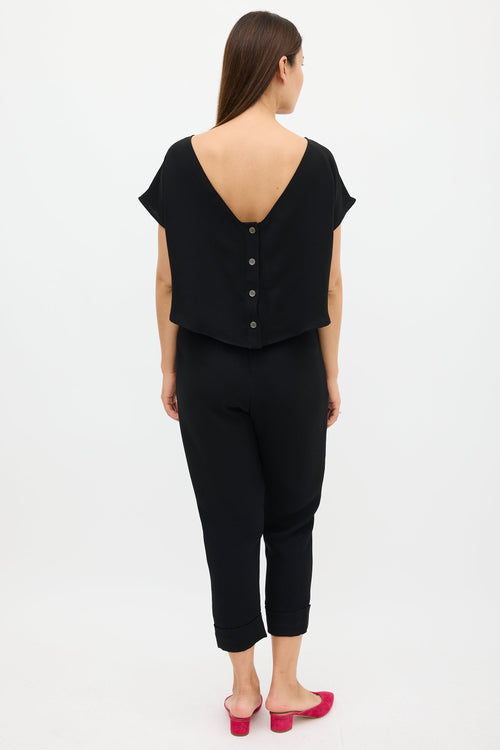 Rachel Comey Black Button & Cutout Back Jumpsuit