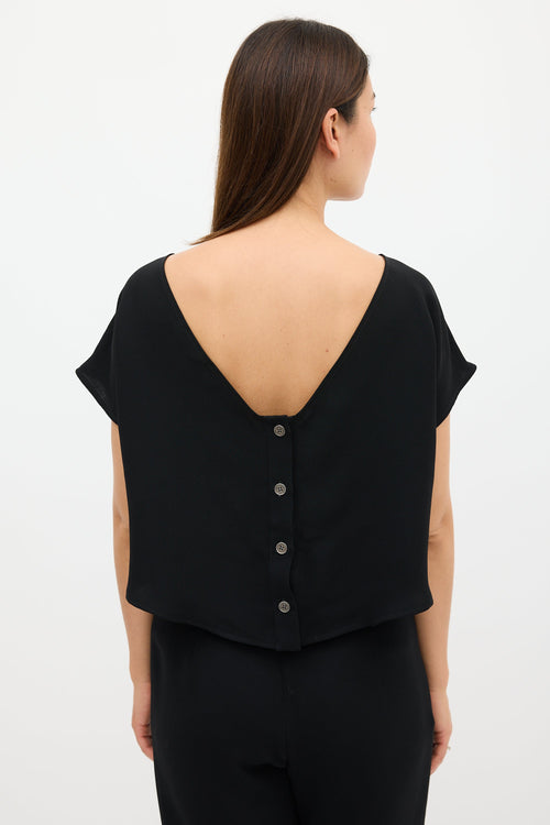 Rachel Comey Black Button & Cutout Back Jumpsuit