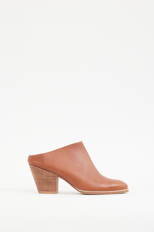Rachel Comey Brown Leather & Wood Mule