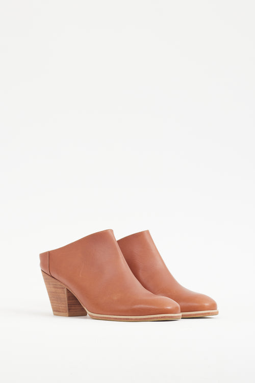 Rachel Comey Brown Leather & Wood Mule