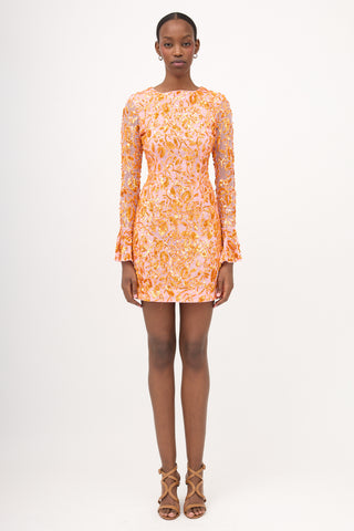 Rachel Gilbert Mesh Embellished Lupita Dress