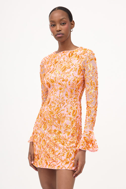 Rachel Gilbert Mesh Embellished Lupita Dress