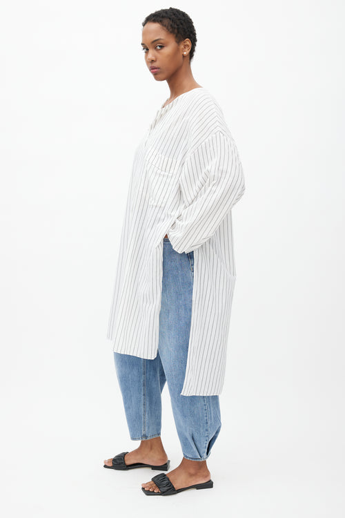 Raey White & Black Striped Tunic