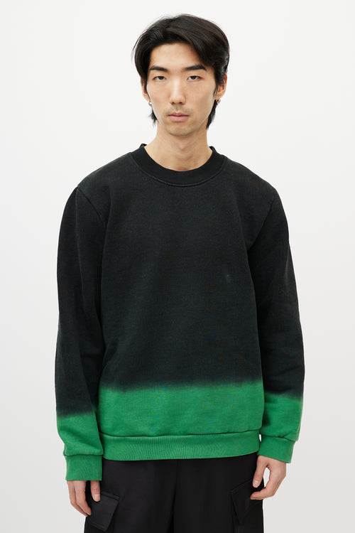 Raf Simons Black & Green Gradient Sweatshirt