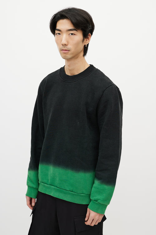 Raf Simons Black & Green Gradient Sweatshirt