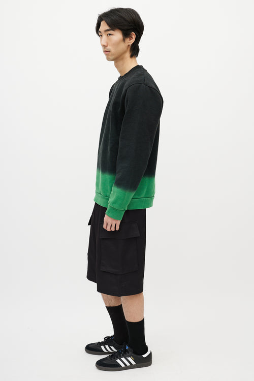 Raf Simons Black & Green Gradient Sweatshirt