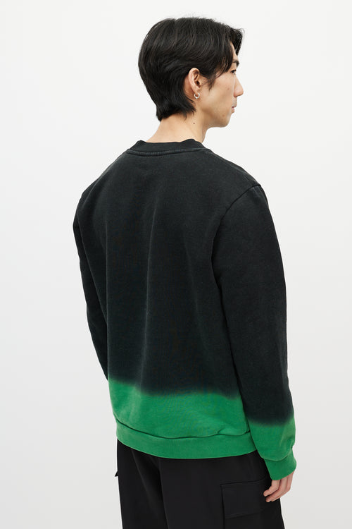 Raf Simons Black & Green Gradient Sweatshirt