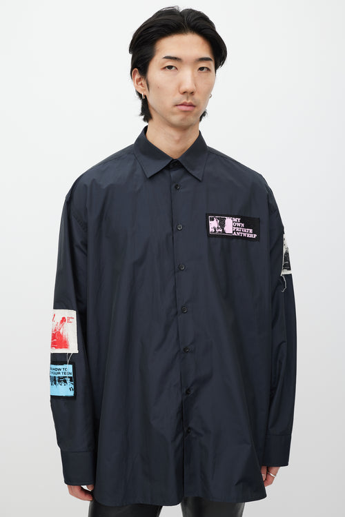 Raf Simons Black & Multicolour Nylon Patched Shirt