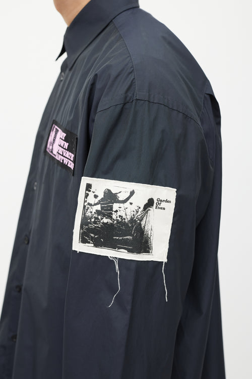 Raf Simons Black & Multicolour Nylon Patched Shirt