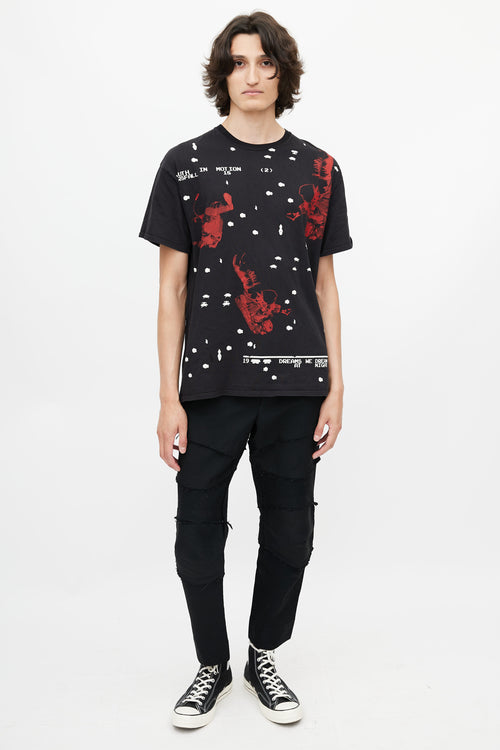 Raf Simons Black & Multicolour Space Print T-Shirt