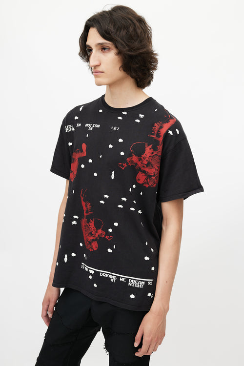 Raf Simons Black & Multicolour Space Print T-Shirt