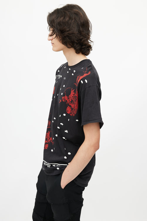 Raf Simons Black & Multicolour Space Print T-Shirt